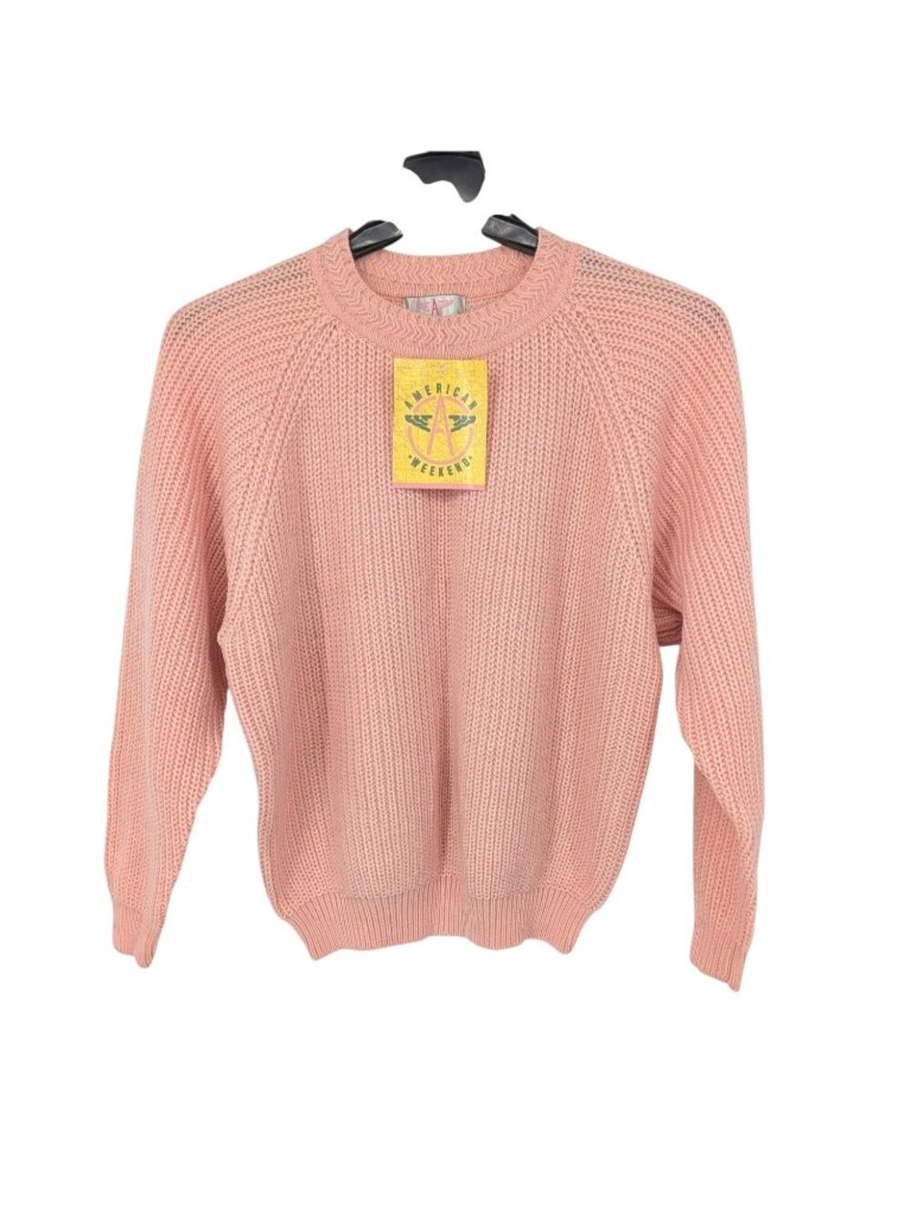 Vintage 90s Pink Knit Crewneck Sweater Pullover Y2K‎ Minimalist Soft Cozy Medium